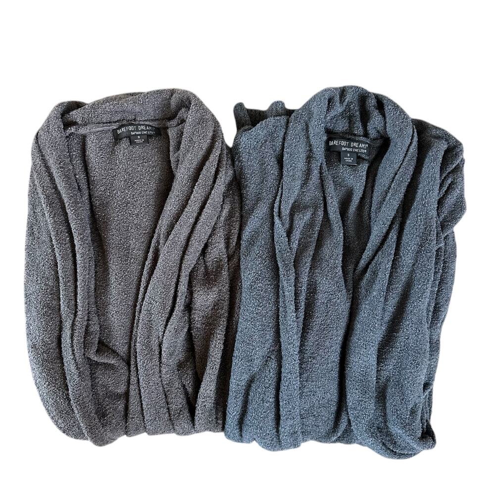 Barefoot Dreams Bamboo Chic‎ Lite Cardigan Sweaters (2) Brown Charcoal Small